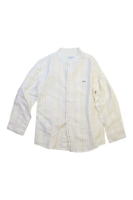 A White Long Sleeve Shirts from Mayoral in size 5T for boy. (Front View)