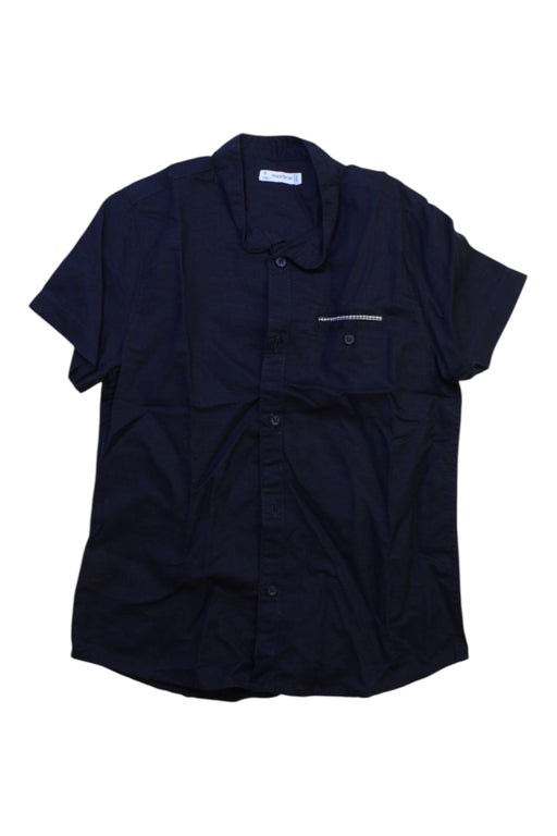 A Navy Short Sleeve Shirts from Mayoral in size 5T for boy. (Front View)