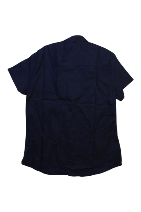 A Navy Short Sleeve Shirts from Mayoral in size 5T for boy. (Back View)