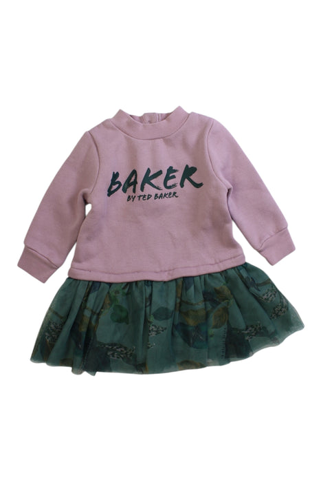 A Pink Long Sleeve Dresses from Baker by Ted Baker in size 3-6M for girl. (Front View)