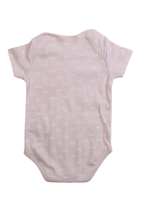 A Pink Short Sleeve Bodysuits from Dolce & Gabbana in size 3-6M for girl. (Back View)