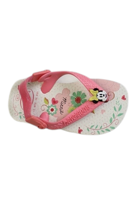 A Pink Flip Flops from Havaianas in size 12-18M for girl. (Front View)