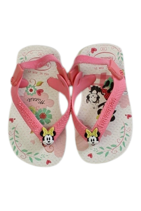 A Pink Flip Flops from Havaianas in size 12-18M for girl. (Back View)