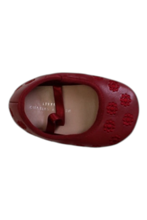 A Burgundy Flats from Charles & Keith in size 12-18M for girl. (Front View)