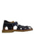 A Navy Sandals from Hampton Classics in size 3T for girl. (Front View)