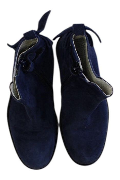 A Navy Booties from Tartine et Chocolat in size 5T for girl. (Back View)