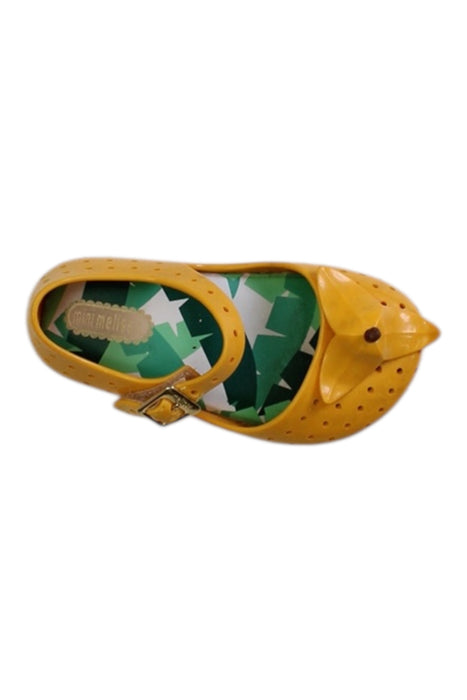 A Yellow Flats from Mini Melissa in size 18-24M for girl. (Front View)