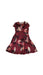 A Burgundy Short Sleeve Dresses from Lipsy London in size 7Y for girl. (Front View)