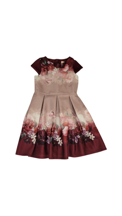 A Burgundy Short Sleeve Dresses from Lipsy London in size 8Y for girl. (Front View)