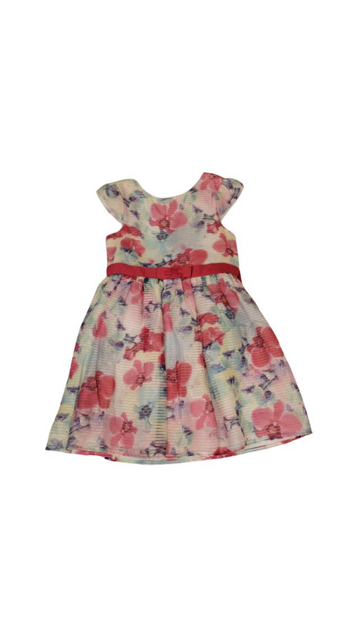 A Pink Short Sleeve Dresses from Origami in size 6T for girl. (Front View)