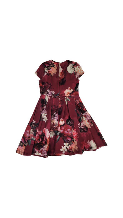 A Burgundy Short Sleeve Dresses from Lipsy London in size 7Y for girl. (Back View)