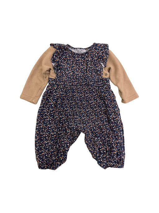 A Blue Long Sleeve Rompers from Chickeeduck in size 12-18M for girl. (Front View)