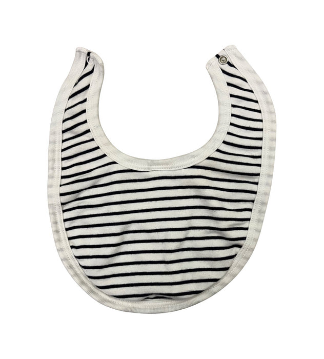 A White Bibs from Petit Bateau in size 0-3M for neutral. (Front View)