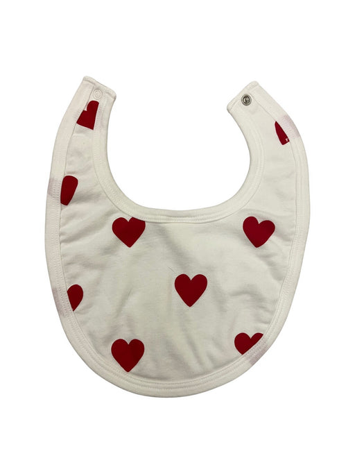 A White Bibs from Petit Bateau in size 0-3M for neutral. (Front View)