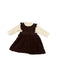 A Brown Long Sleeve Dresses from Petit Main in size 12-18M for girl. (Front View)