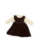 A Brown Long Sleeve Dresses from Petit Main in size 12-18M for girl. (Front View)