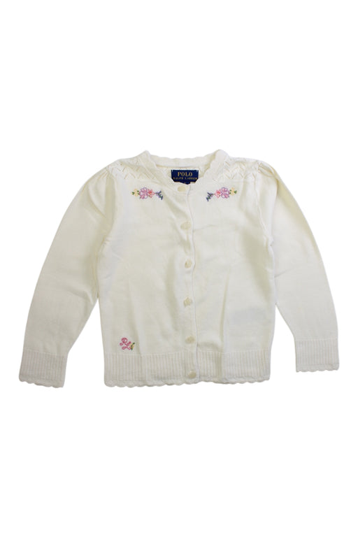 A White Cardigans from Polo Ralph Lauren in size 4T for girl. (Front View)
