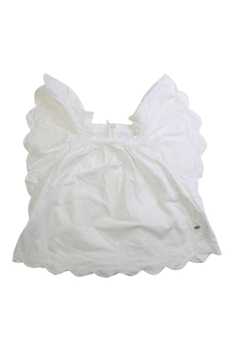 A White Sleeveless Tops from Tartine et Chocolat in size 4T for girl. (Front View)