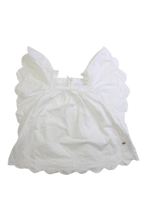 A White Sleeveless Tops from Tartine et Chocolat in size 4T for girl. (Front View)