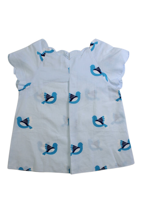 A White Short Sleeve Tops from Jacadi in size 5T for girl. (Front View)