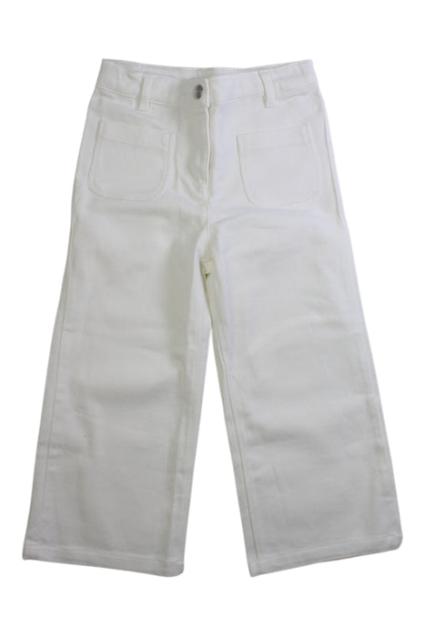 A White Casual Pants from Jacadi in size 5T for girl. (Front View)