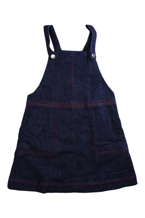 A Navy Overall Dresses from Jacadi in size 5T for girl. (Front View)