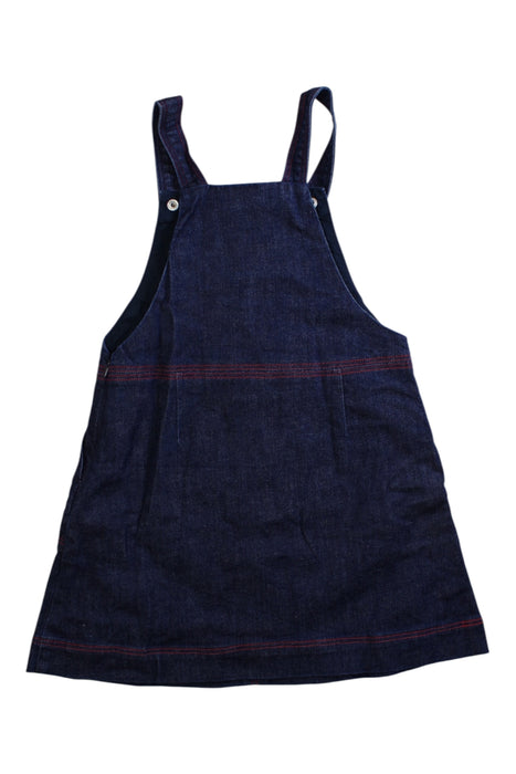 A Navy Overall Dresses from Jacadi in size 5T for girl. (Back View)