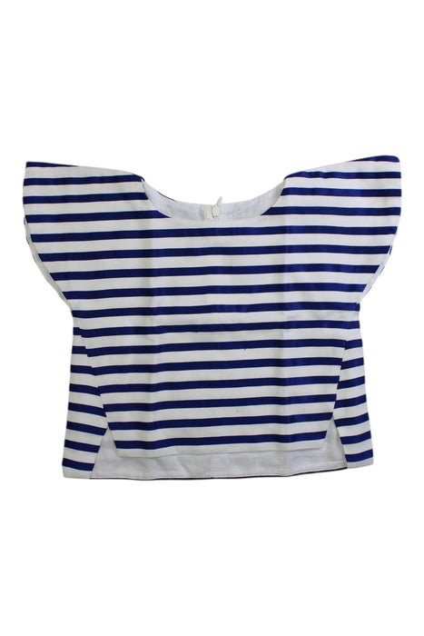 A Navy Sleeveless Tops from Jacadi in size 5T for girl. (Front View)