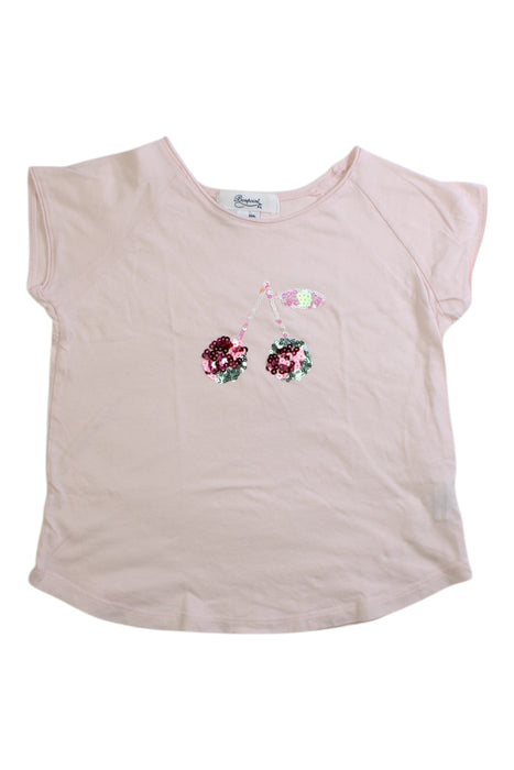 A Pink Short Sleeve Tops from Bonpoint in size 4T for girl. (Front View)
