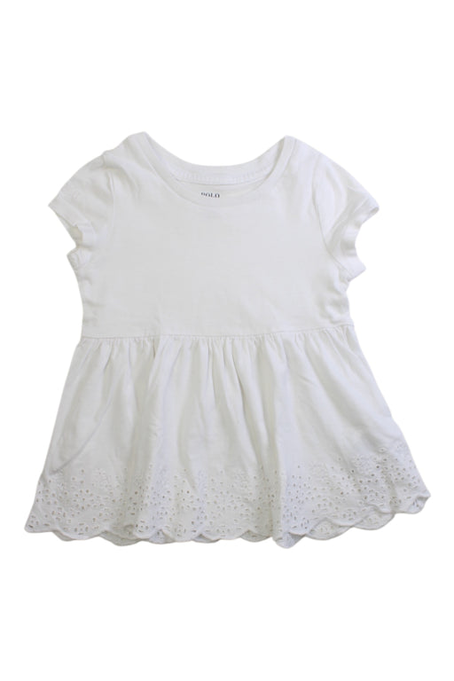 A White Short Sleeve Tops from Polo Ralph Lauren in size 4T for girl. (Front View)