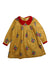 A Yellow Long Sleeve Dresses from Petit Peony in size 3T for girl. (Front View)