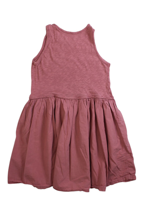 A Burgundy Sleeveless Dresses from Bonton in size 6T for girl. (Back View)