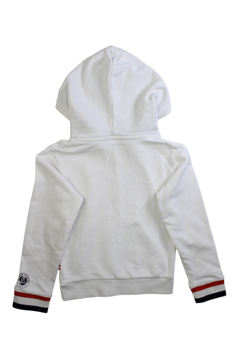 A White Hooded Sweatshirts from Roland Garros in size 4T for girl. (Back View)