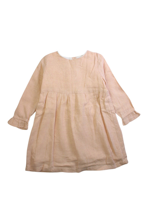 A Peach Long Sleeve Dresses from Olivier London in size 3T for girl. (Front View)