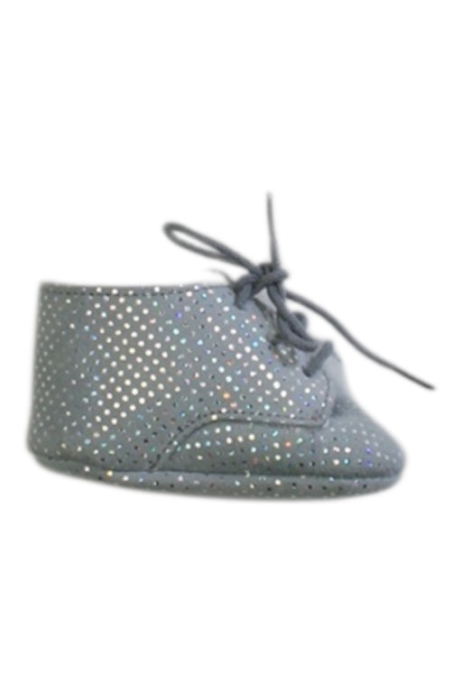 A Silver Booties from Jacadi in size 0-3M for girl. (Front View)