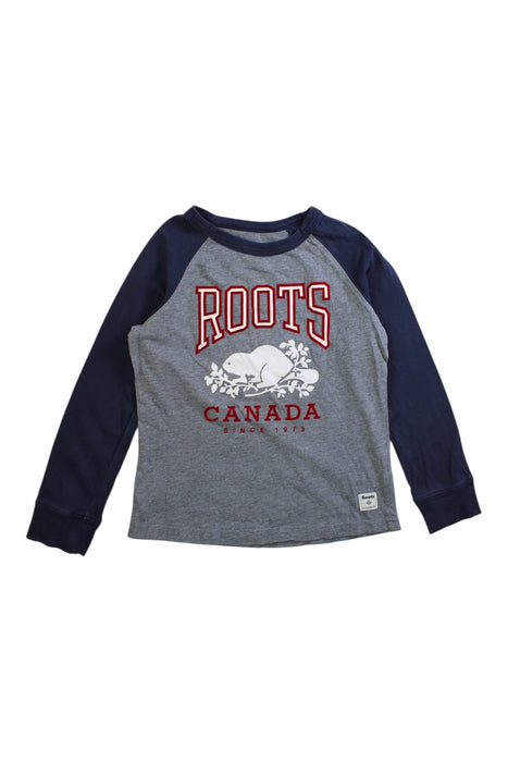 A Grey Long Sleeve T Shirts from Roots in size 5T for boy. (Front View)