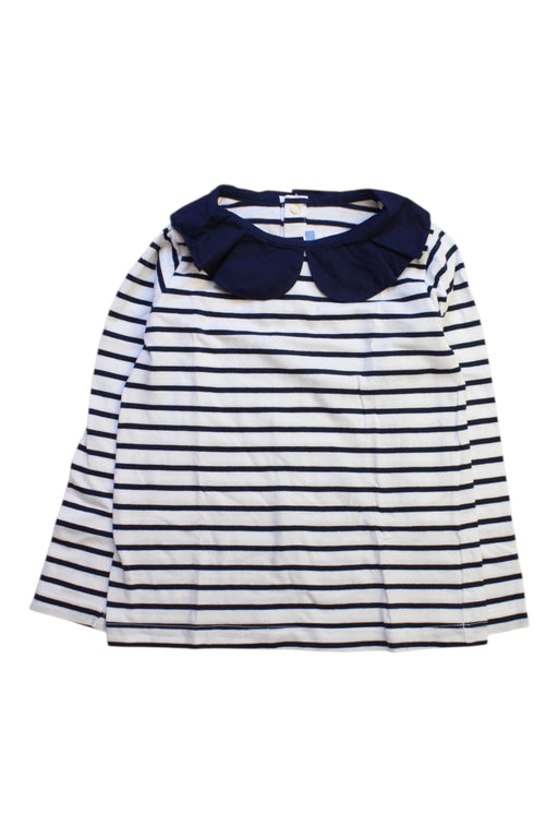 A Navy Long Sleeve Tops from Jacadi in size 6T for girl. (Front View)
