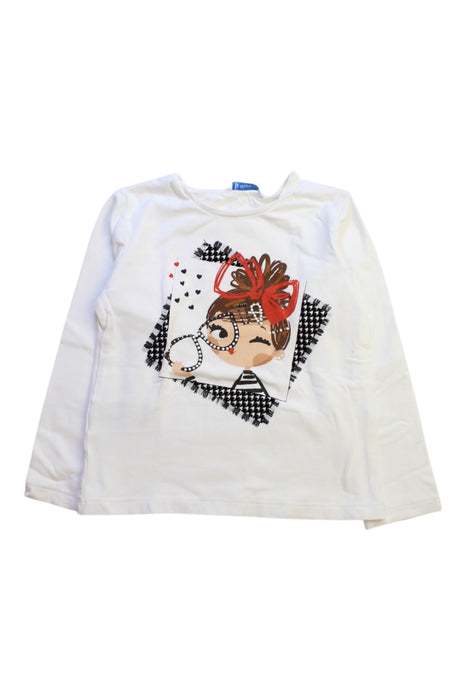 A White Long Sleeve Tops from Mayoral in size 5T for girl. (Front View)