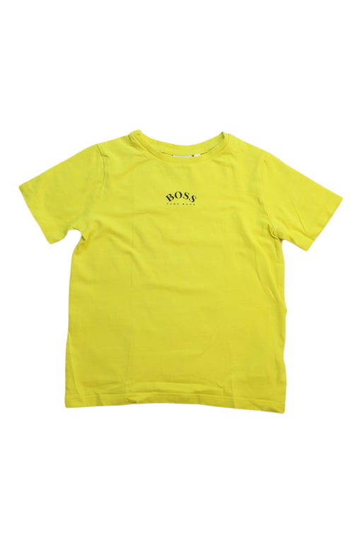 A Yellow Short Sleeve T Shirts from Boss in size 6T for boy. (Front View)