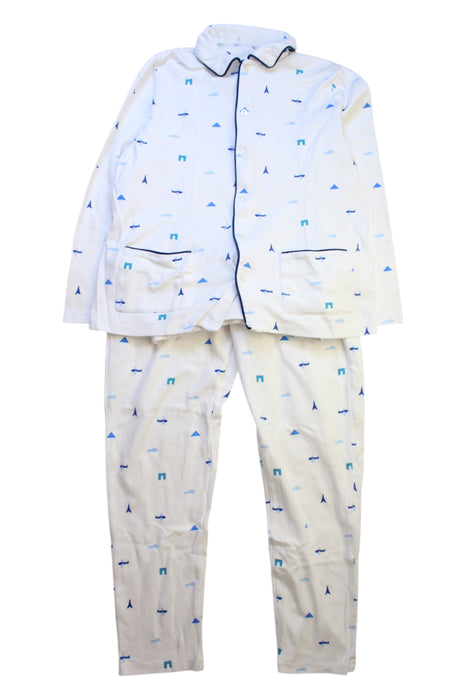 A White Pyjama Sets from Jacadi in size 10Y for neutral. (Front View)
