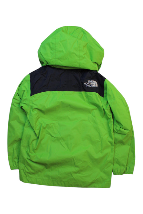 A Green Rain Jackets from The North Face in size 10Y for boy. (Back View)