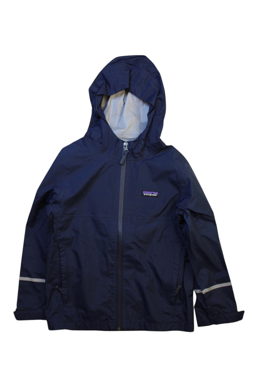 A Navy Rain Jackets from Patagonia in size 6T for boy. (Front View)