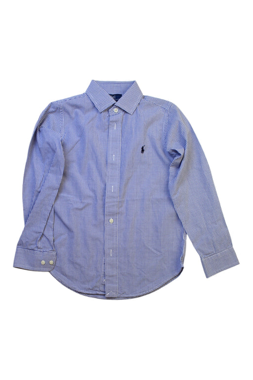 A Blue Long Sleeve Shirts from Polo Ralph Lauren in size 7Y for boy. (Front View)