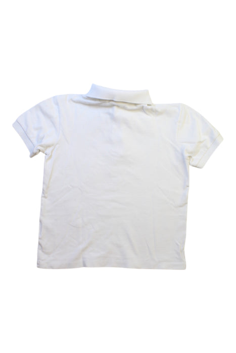 A White Short Sleeve Polos from Lacoste in size 8Y for boy. (Back View)