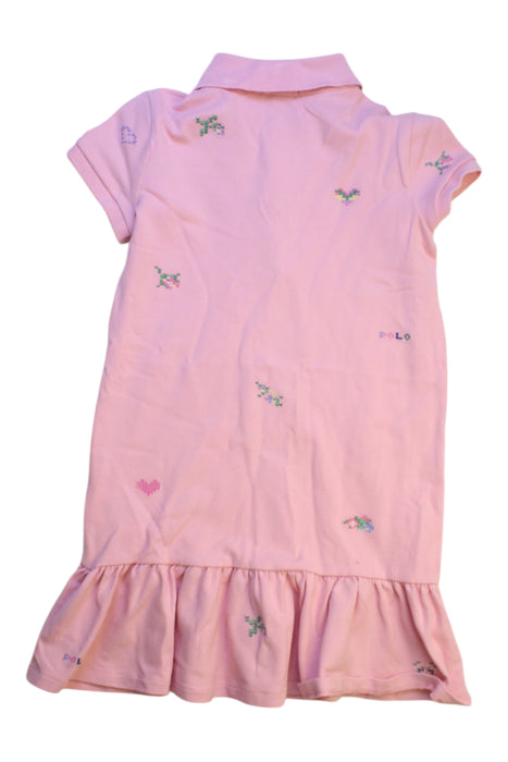 A Pink Short Sleeve Dresses from Polo Ralph Lauren in size 6T for girl. (Back View)