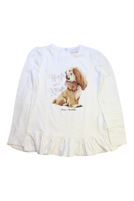 A White Long Sleeve Tops from Monnalisa in size 8Y for girl. (Front View)