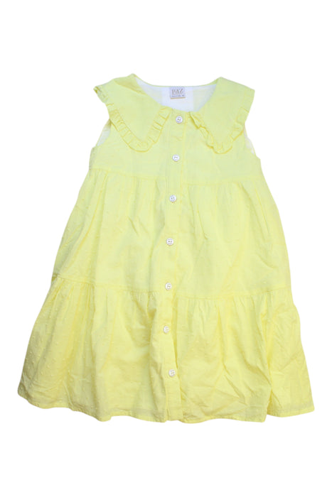 A Yellow Sleeveless Dresses from Paz Rodriguez in size 8Y for girl. (Front View)