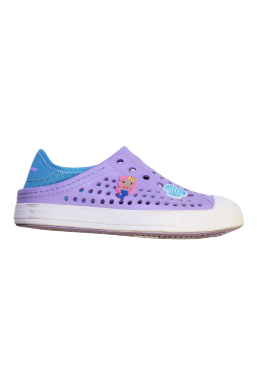 A Purple Sneakers from Skechers in size 6T for girl. (Front View)