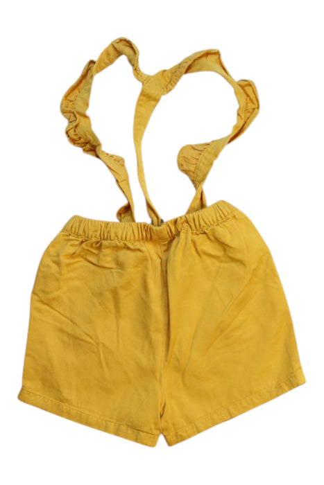 A Yellow Overall Shorts from Orchestra in size 3T for girl. (Back View)
