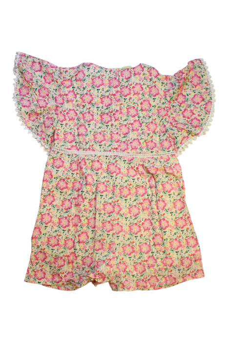 A Pink Short Sleeve Rompers from Louise Misha in size 4T for girl. (Back View)
